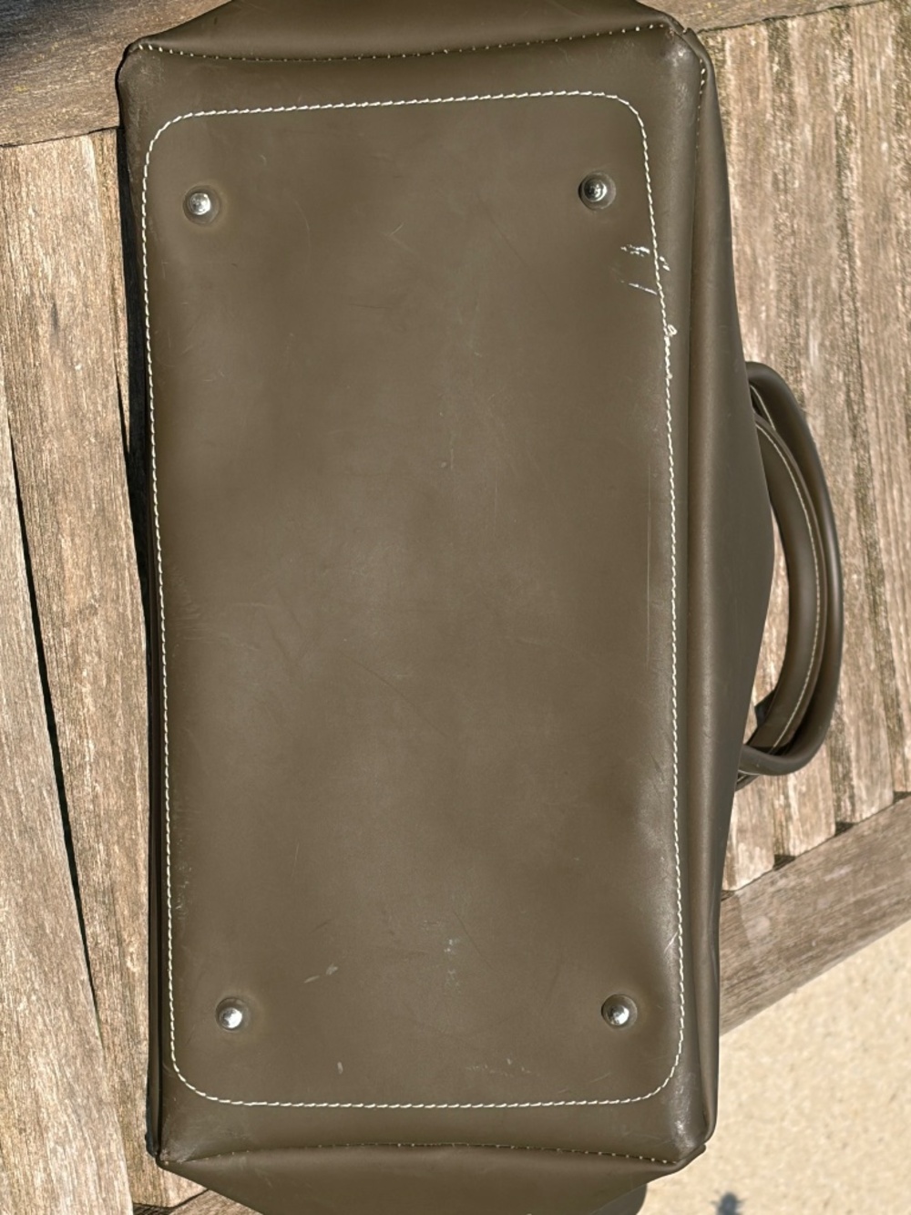 Vintage Y2K Made in Italy Matte Taupe Jelly Top Handle Satchel Purse Firkin MINT - Picture 10 of 16